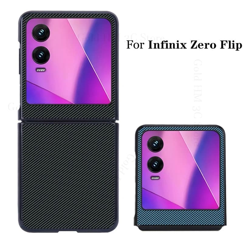Fundas For Infinix Zero Flip Kevlar Pattern Leather Phone Case For INFINIX Zero Flip Case Hard PC Bumper Tough Protection Cover