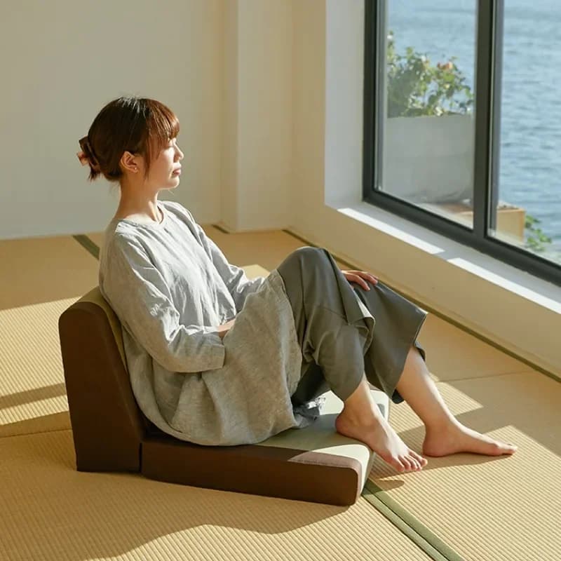 Natural Grass Weaving Tatami Seats Meditation Floor Chair Zen Yoga Backrest Chairs Comfortable Sitting Japanese Room Furniture