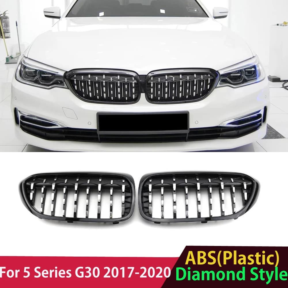 Diamond Radiator Style Front Grille Mesh Hood for BMW 5 Series G30 G31 G38 M5 F90 2017-2020 520i 530i