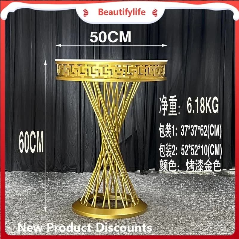 s8617New Electroplated Golden Candlestick Wedding Hotel Party Banquet Hall Dessert Table Home Flower Stand Decoration Ornaments