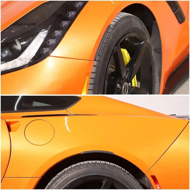 For Chevrolet Corvette C7 2014-2019 ABS Black Car Wheel Wheel Eyebrow Fender Eyebrow Protector Trim Sticker Auto Accessories