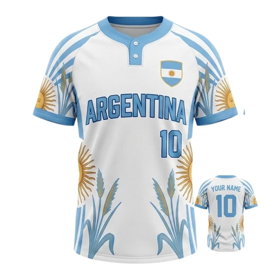 Argentina Baseball Jersey Personalized, Mexican Fan Shirt Custom Name Number Gift 3D Printed Jerseys Sports Wear Adult Youth