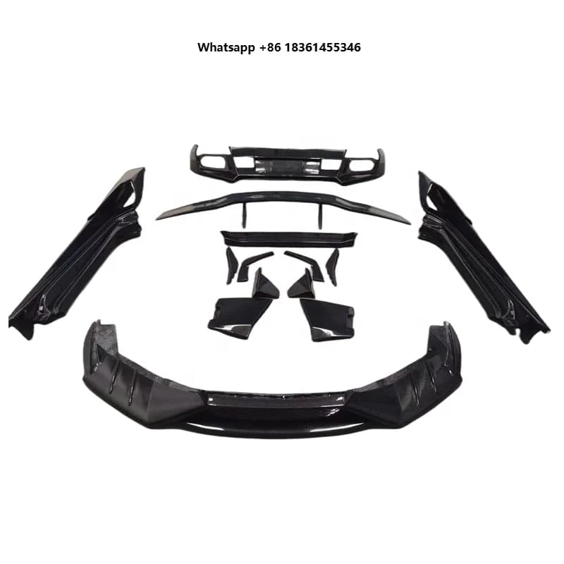 M Style Carbon Fiber Front Bumper Lip Side Skirt Rear Diffuser Rear Spoiler for   Huracan LP580 LP610-4