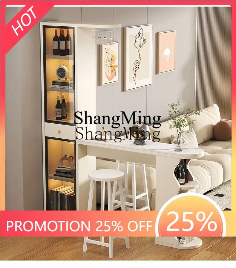 FG good-looking  cream wind bar table integrated household living room wall partition dining side storage cabinet