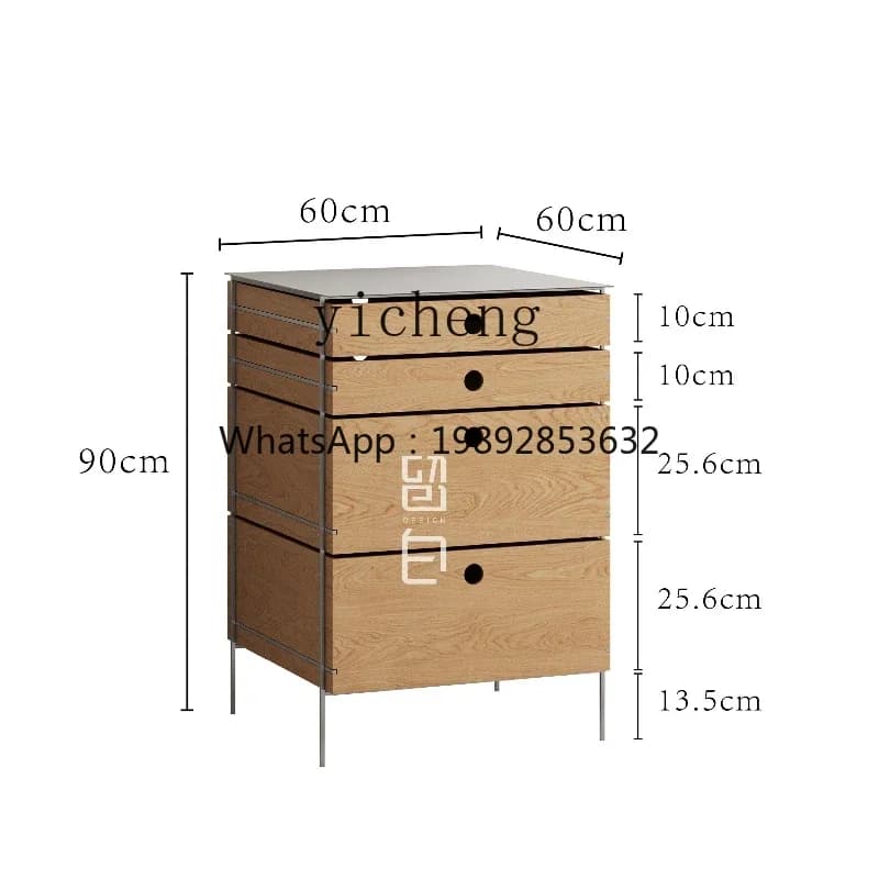 D1stainless steel solid wood chest small multi-layer storage cabinet storage cabinet living room storage porch side cabinet