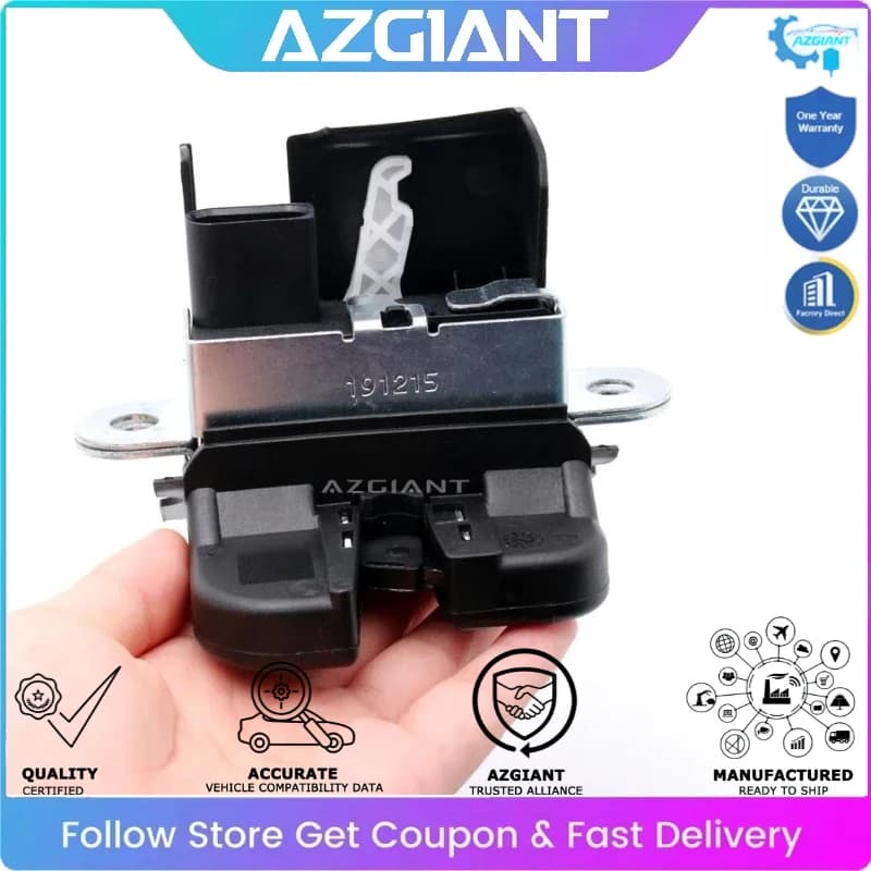 AZGIANT Car Rear Trunk Lock Block 4Pin for Skoda Yeti Seat Leon Toledo Altea Ibiza Replace Exact Fit Durable Parts OE#5ND827505