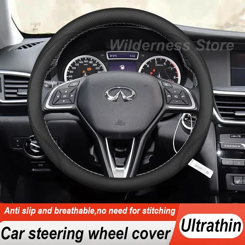 Hot Sales Car Steering Wheel Cover For Infiniti QX30 QX50 QX56 QX60 QX70 QX80 2003-2019 Leather Steering Wheel Cover Accessories