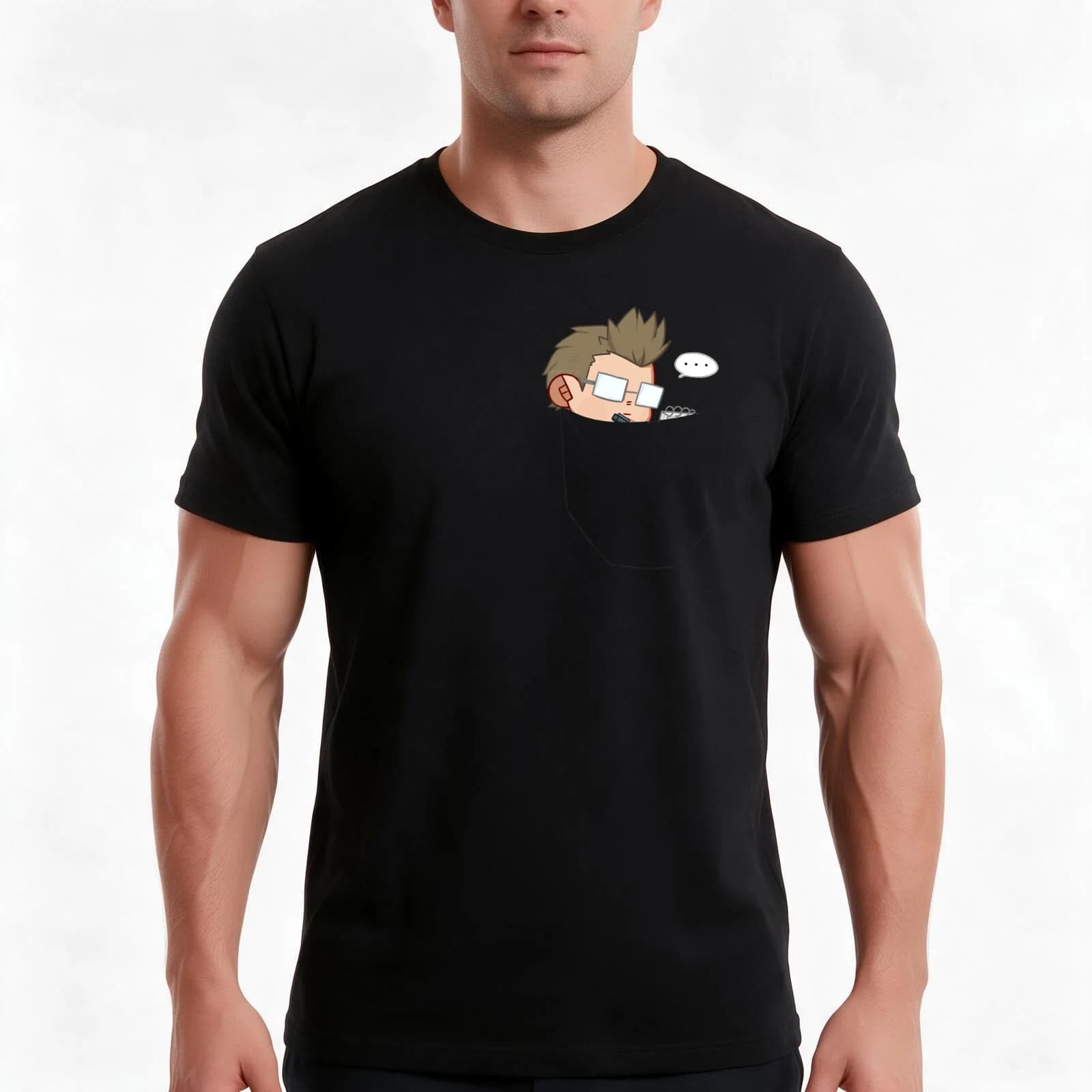 Pocket Ignis T-Shirt, Summer Casual Cotton Tee, Oversized Streetwear Tops, Vintage Graphic Print, Loose Fit Short Sleeve