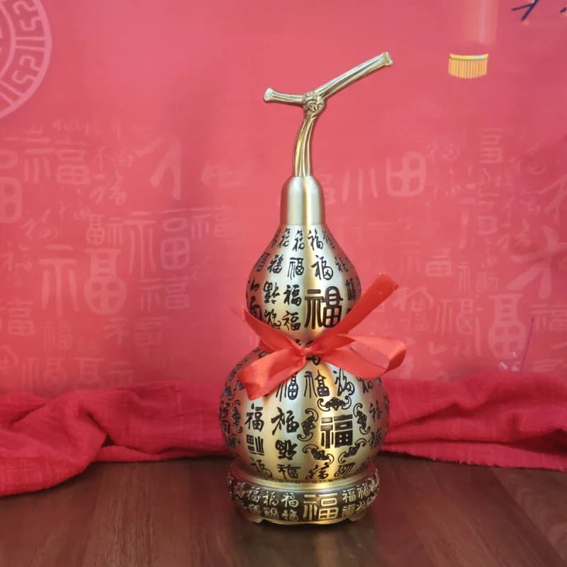 Ornament Dragon Head Gourd Copper Open Lid Hollow Opening Baifu Large and Small Living Room Office Crafts