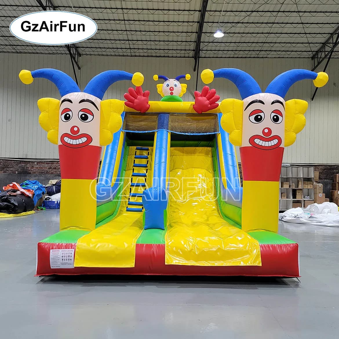 Popular Selection of Commercial Clown Theme Inflatable Wet and Dry Slide for Kids Playground Activities Rental