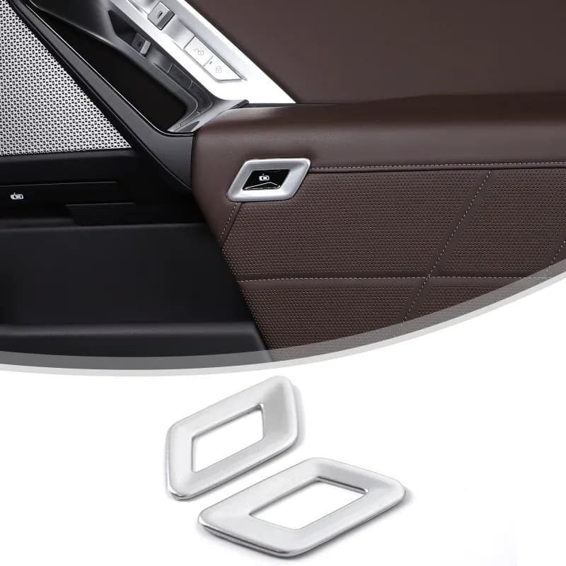 2pcs ABS Rear Door Switch Frame Trim Covers Stickers For 2023 2024 2025+ BMW 7 Series G70  Car Interior Accessories