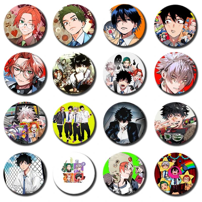 Anime Manga Phantom Busters Brooch Cartoon Character Mogari Button Pins Custom DIY Backpack Clothes Accessories Jewelry Badge