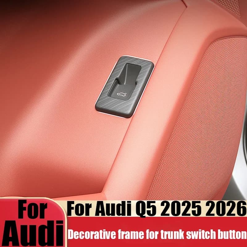 For Audi Q5 GU 2026 trunk switch button wood grain decorative frame ABS car interior decoration and modification Accessories