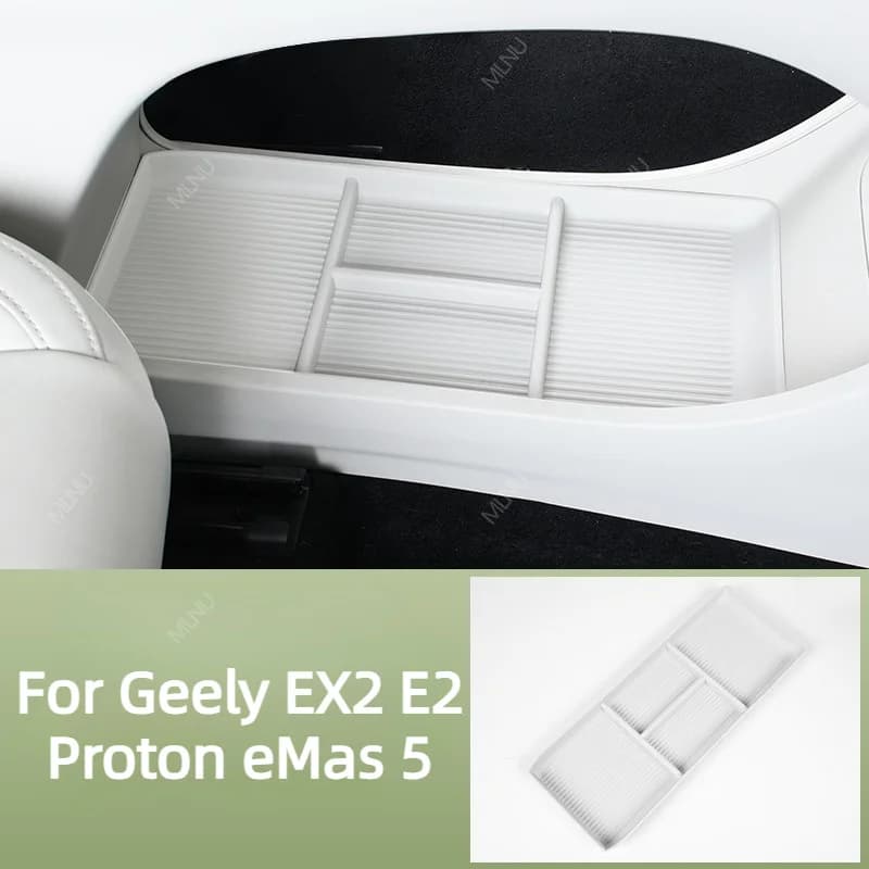 Center Console Storage Box For Geely EX2 E2 Proton eMas 5 2026 2025 Accessories TPE Anti-Slip Waterproof Dust-Proof Shockproof