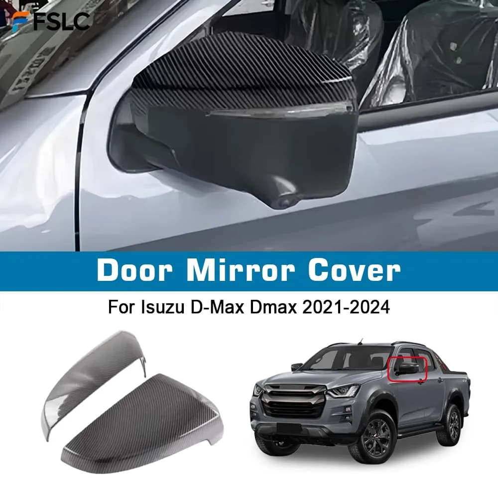 ⭐Genuine⭐ Door Mirror Cover For Isuzu D-Max Dmax 2021-2024 Car Sticker Rearview Side Mirror Cover Wing Cap Exterior Carbon Fiber