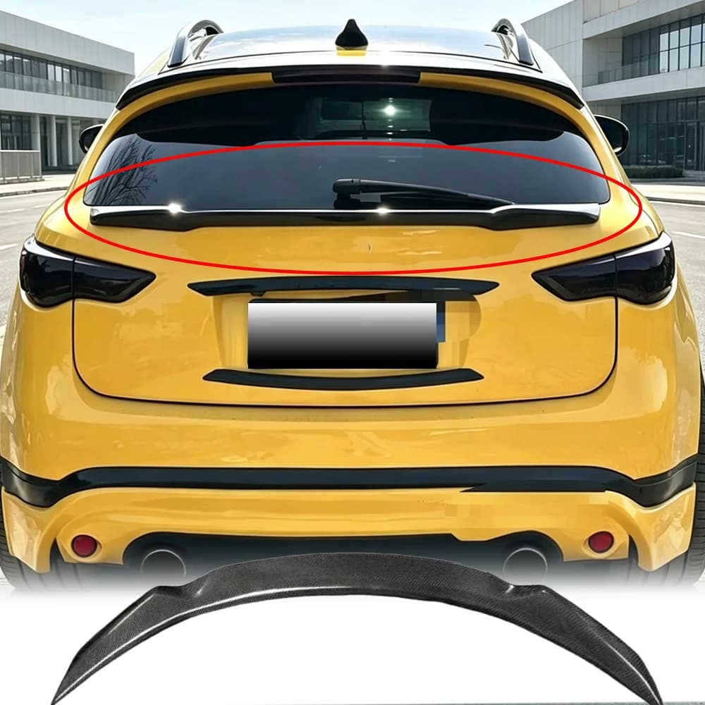 For Infiniti QX70 QX70S 2013-2017 pure carbon brazed unpainted middle wing trunk pressure tail wing modification accessories