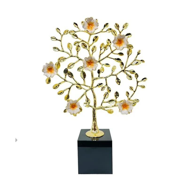 Alloy enamel color light luxury plant ornament creative home living room