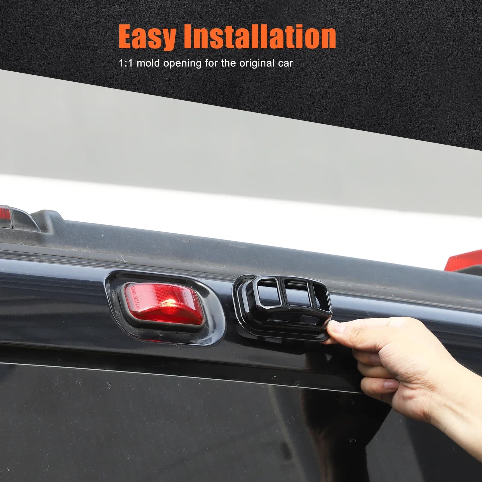 For Hummer H2 2003-2009 ABS Black Car Front Rear Roof Light Protective Cover Decorative Car Accessories