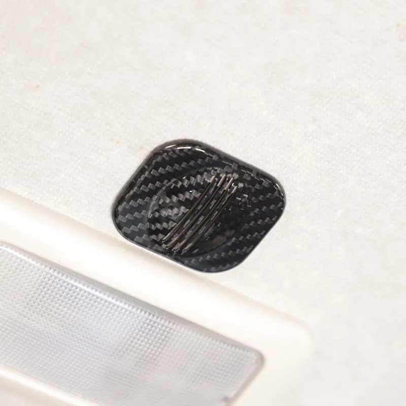 Real Carbon Fiber Car Roof Microphone Cover Decorative Sticker Interior Car Accessories For Fiat 500 2016-2025