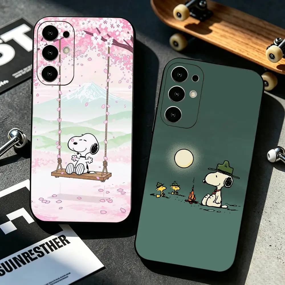 Cartoon Top Selling Snoopys  Phone Case For Samsung S25,S24,S21,S22,S23,S30,Ultra,S20,Plus,Fe,Lite,Note,10,Black Cover