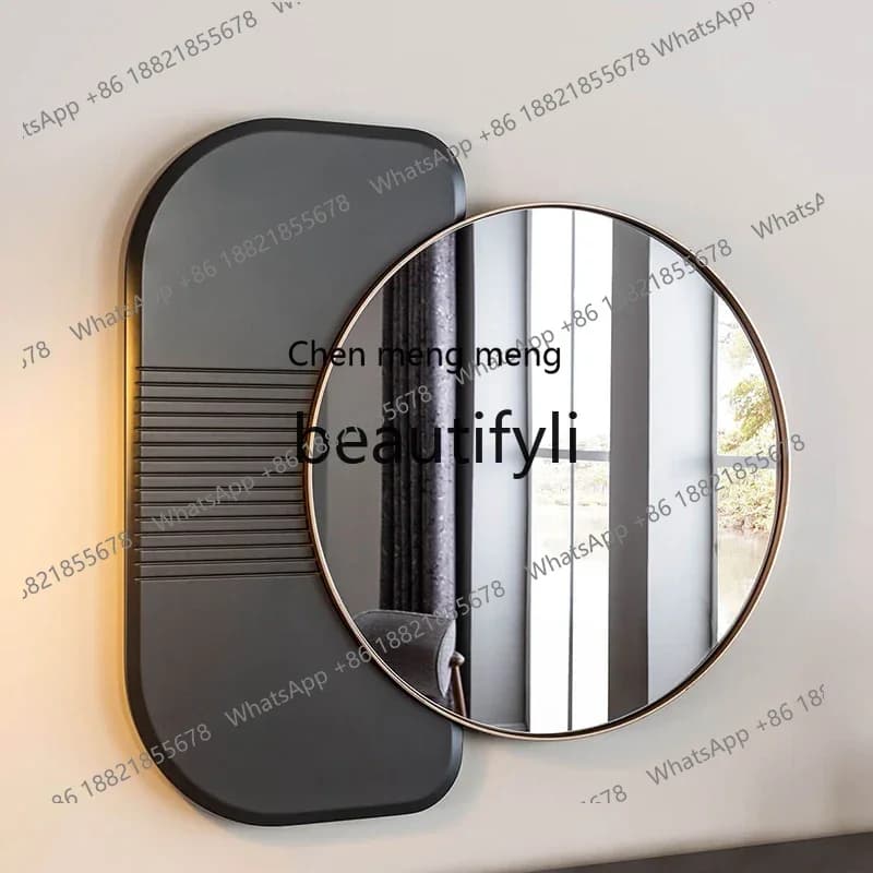 Italian light luxury decorative mirror modern simple foyer entrance mirror, wall-mounted makeup mirror creative2936