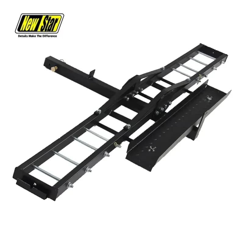 Hitch Motorcycle Carrier with Ramp for 2 Inch Receiver 500 LBS Fold-Down Heavy Duty Steel Bike Carrier Scooter for SUV Truck