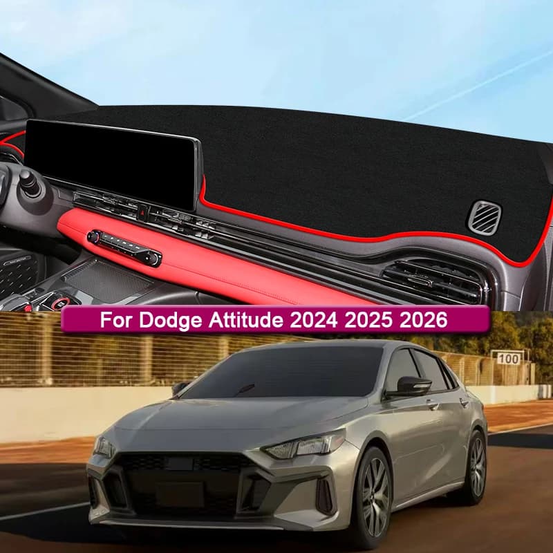 Car Styling For Dodge Attitude 2024 2025 2026 Car Dashboard Protective Mat Shade Cushion Pad Rose Carpet Mat Cover Accessories
