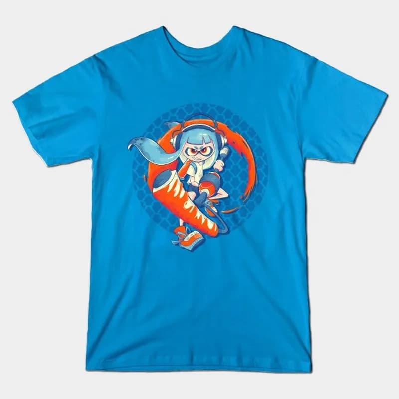 Cute Cartoon Videogame Splatoon Gift T Shirt for Gamer 1231 Short Sleeve Graphic Clothes 100% cotton Unisex Tee US Size S-6XL
