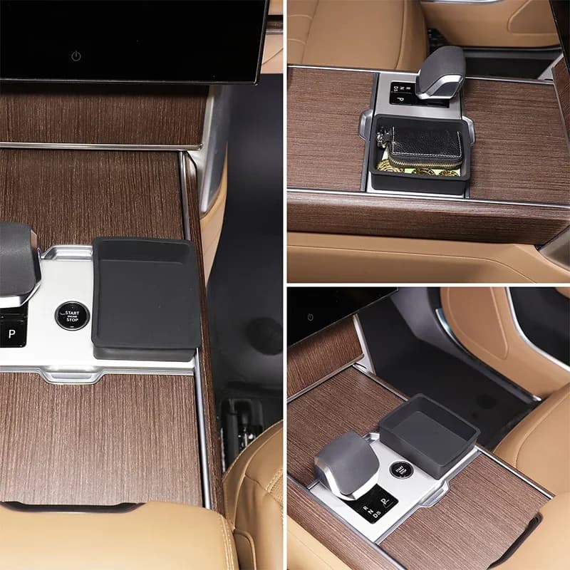 Silicone Black For Land Rover Range Rover Vogue 2024+ Car central control gear storage box car interior accessories 1Pcs
