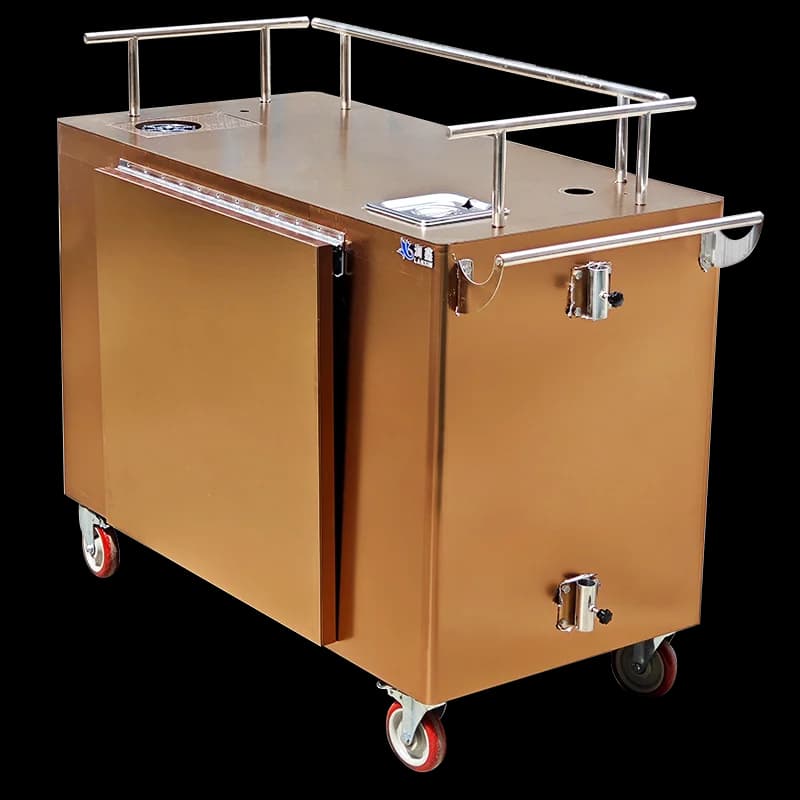 Golden Coffee Tea House Mobile Cart Stall Tea Multifunctional Restaurant New