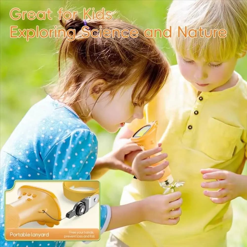 2 Inch IPS Screen Children's Digital Microscope HD Handheld Microscope 1000x Zoom 8 LED Light Pocket Microscope