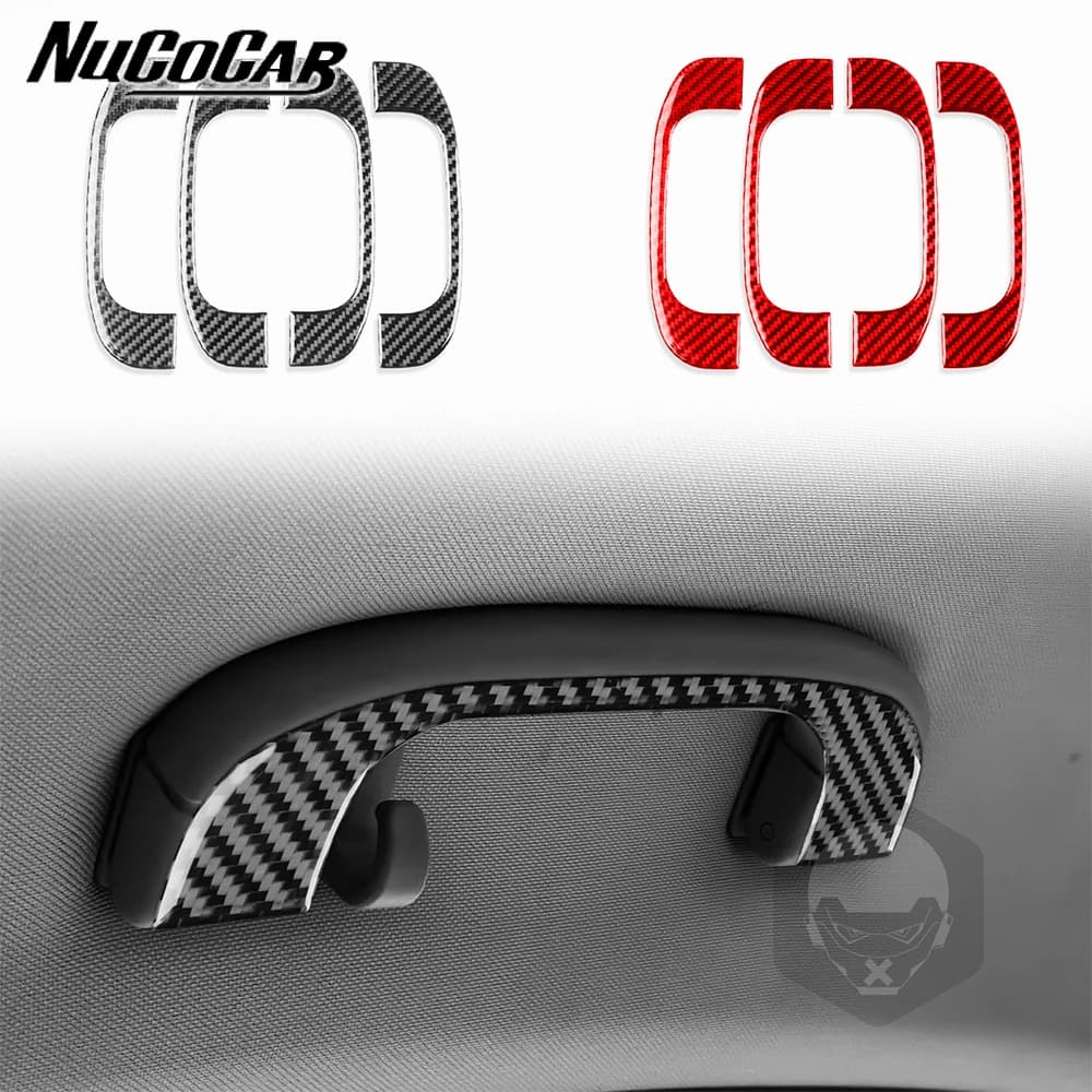 For BMW 3 Series E90 2005-2012 Carbon Fiber roof handle Panel Trim strip Car Interior Accessories Decorative Stickers