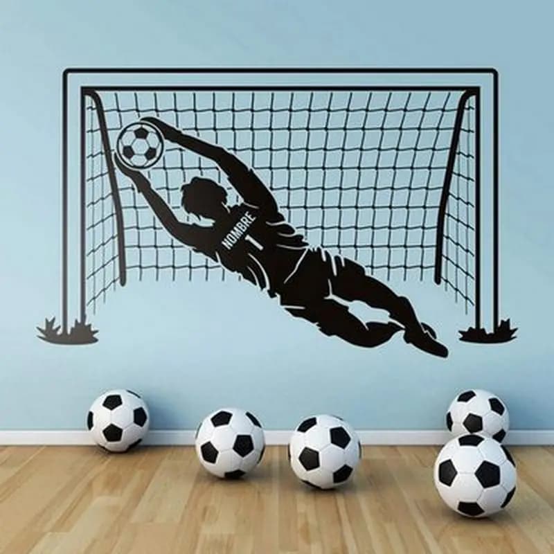 Personalized Name Soccer Goalkeeper  Football   Wall Art Stickers Decal Decor Vinyl Poster  removeable Custom DIY Kids gift