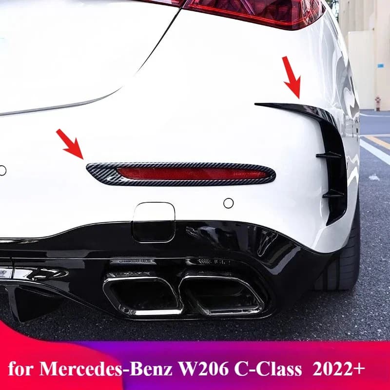 For Mercedes-Benz W206 C-Class 2022 2023 2024 2025 Modified Exterior Trim Rear Fog Light Frame Rear Wind Knife Bright Strip