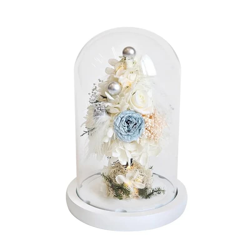 Birthday gift for girlfriend wishing tree eternal flower glass cover floral office desktop ornament glass cover ideas