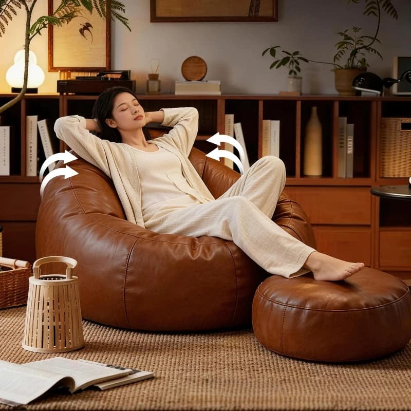 Luxury Bean Bag Sofas Recliner Simple Design Bean Bag Sofas Living Room Chair With Filler Relleno Para Puff Rattan Furniture