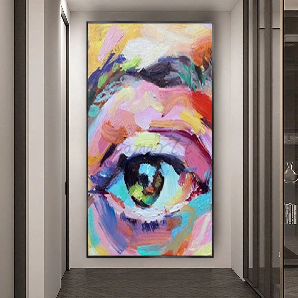 Nordic Nielly Colorful Eye Oil Painting on Canvas Handpainted Wall Art Picture for Living Room Decor Modern Abstract Artwork
