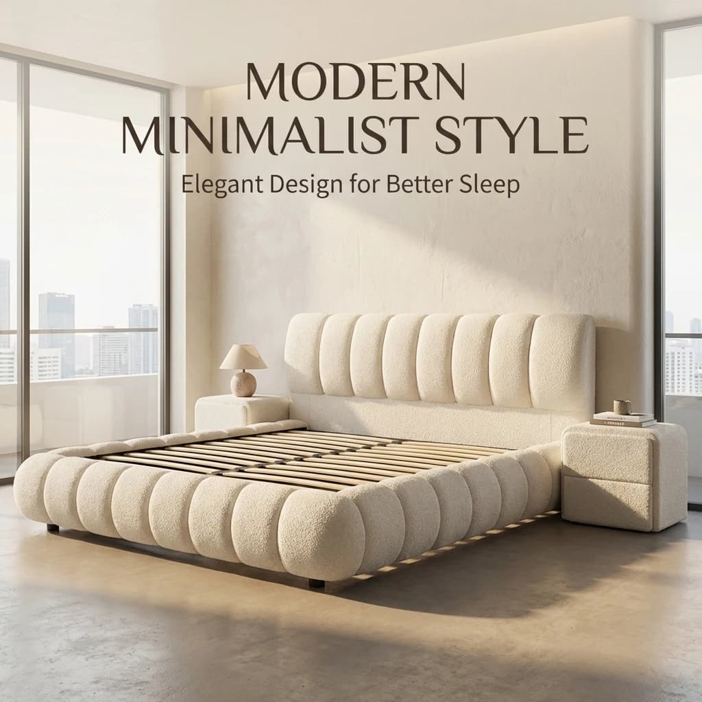 Genuine Leather Italian Style Modern Simple Wood Frame Double Bed 1.8m/1.5m Soft Upholstery Light Luxury High-End Master Bed