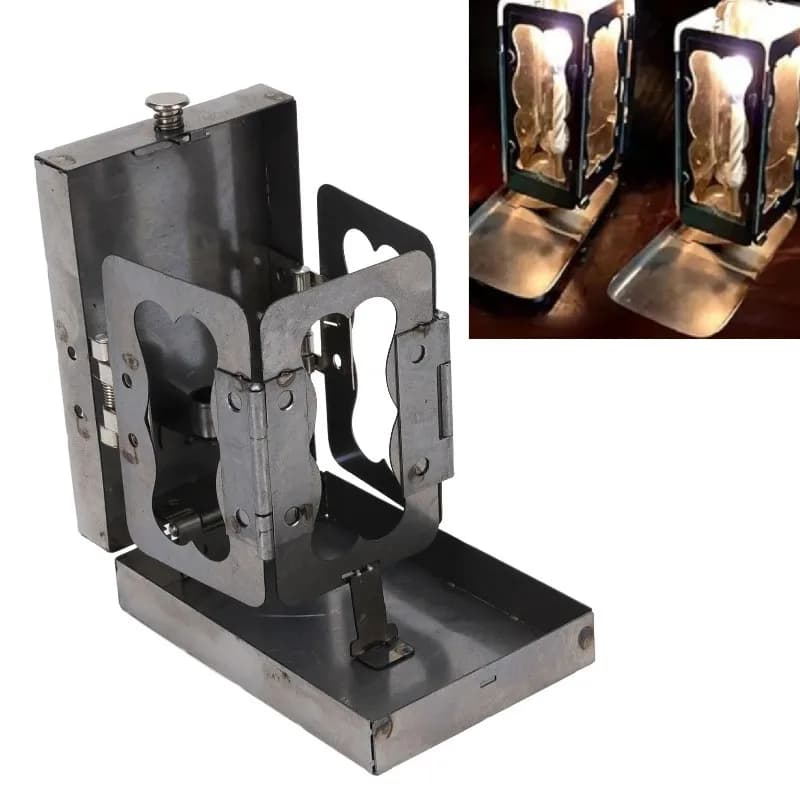 Folding Pocket Candle Lantern Portable Multifunctional Iron Lantern Candle Holder for Outdoor Camping