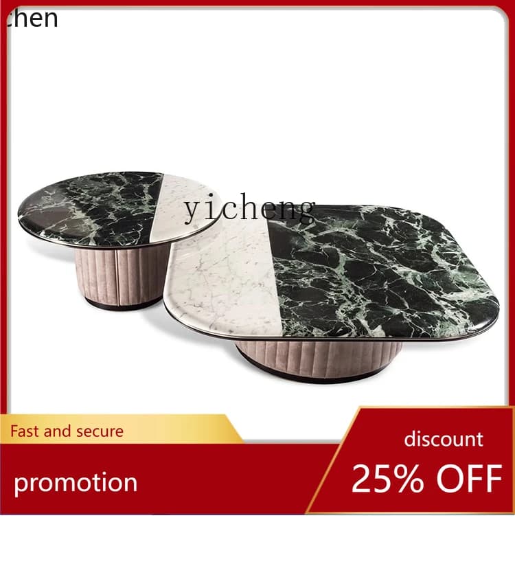 HT  simple luxury double color coffee table combination modern minimalist home room coffee table