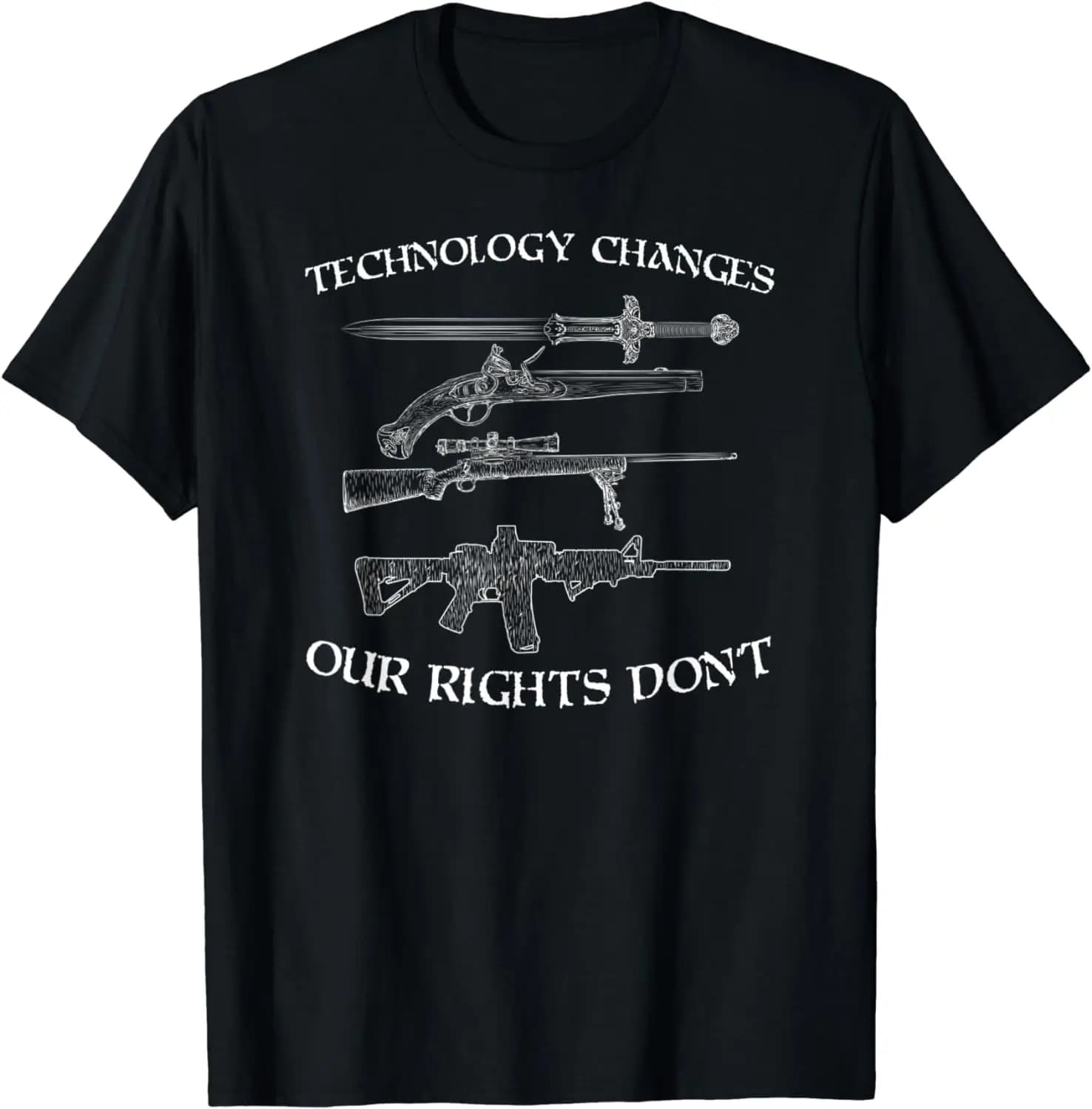Technology Changes Our Rights Don't. Pro Gun 2nd Amendment T-Shirt New 100% Cotton O-Neck Short Sleeve Casual Mens T-shirt
