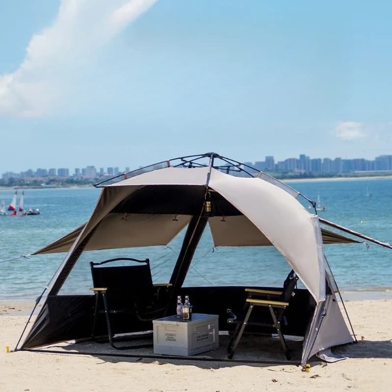 Vinyl shade tent outdoor fishing folding portable sunscreen automatic camping tent double seaside beach tent