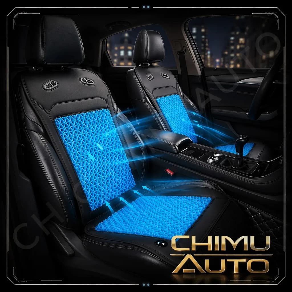 【CHIMU AUTO】Honeycomb Gel Ventilated Car Cooling Seat Cushion with Fans 12V 24V Auto Start-Stop Ice Pad for Truck SUV