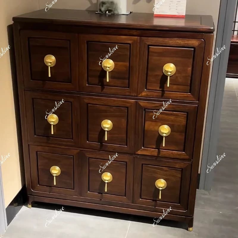 Modern simple solid wood living room bedroom storage chest