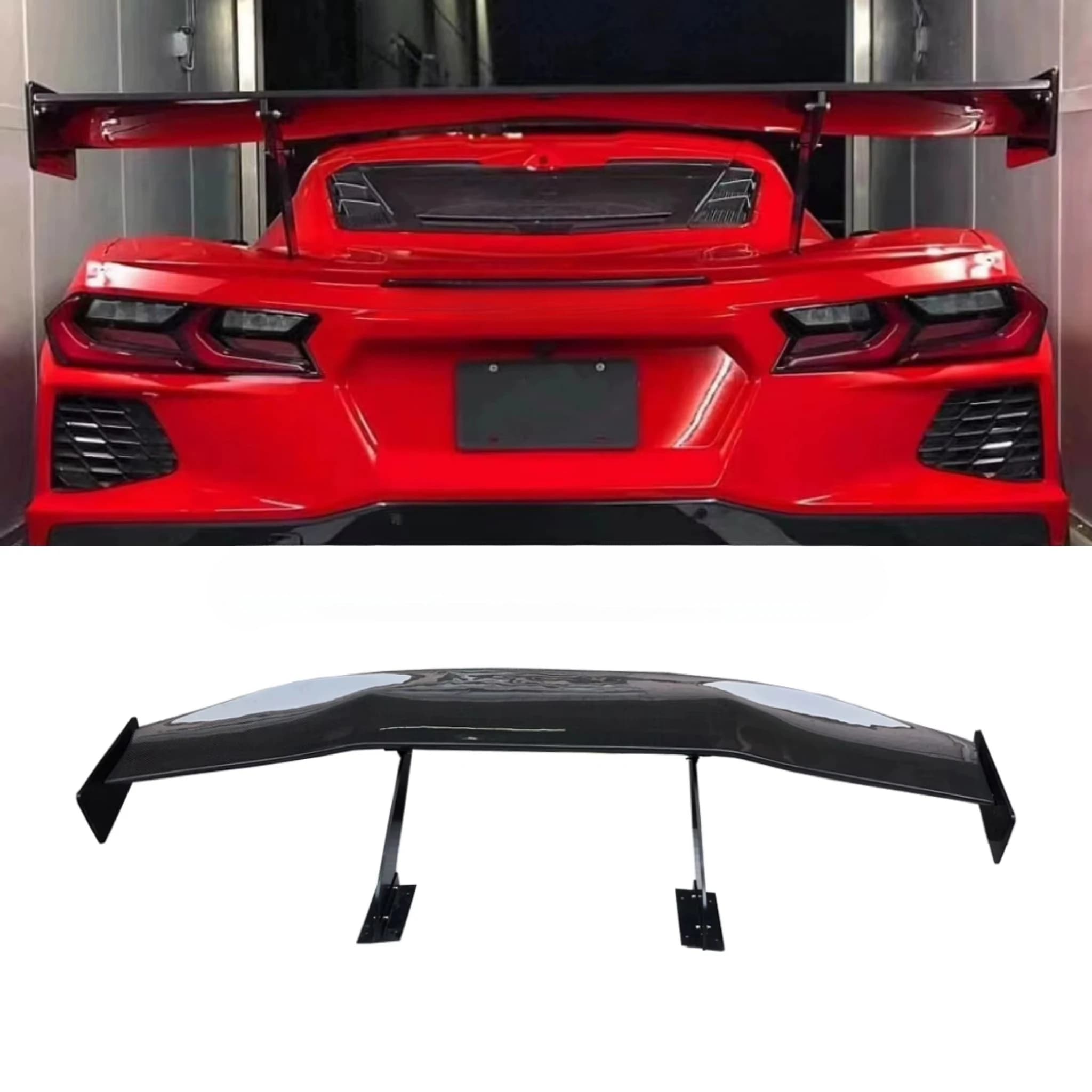 Wholesale Carbon Fiber Rear Trunk Wing  High Wing for Chevrolet Corvettes C8 Rear Wing