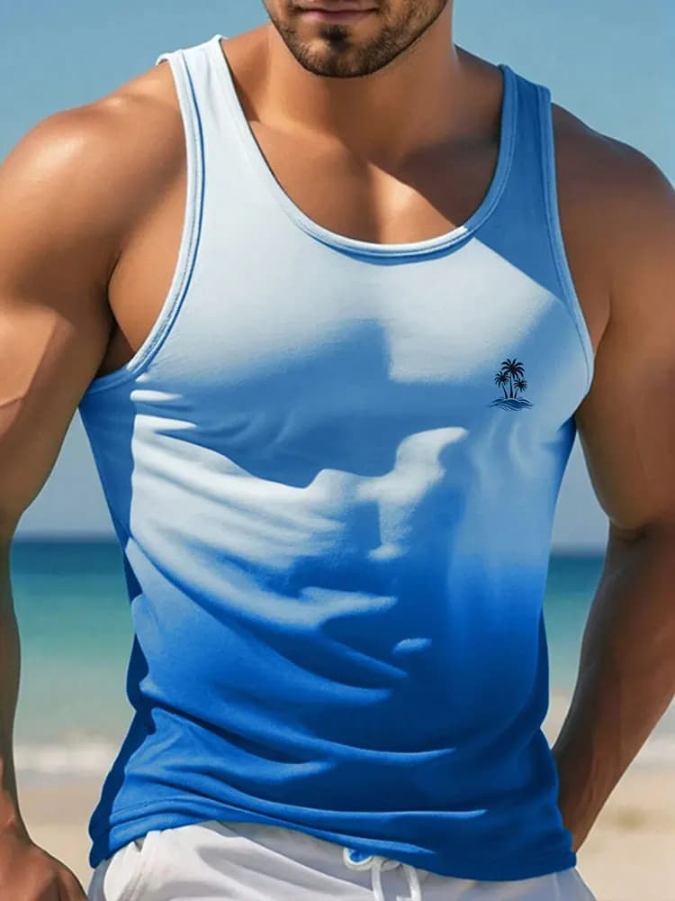 Summer New Casual 3D Printed Men's Sleeveless T-Shirt Hawaiian Style Men's Fashionable Round Neck Vest Outdoor Beach Men's Vest2