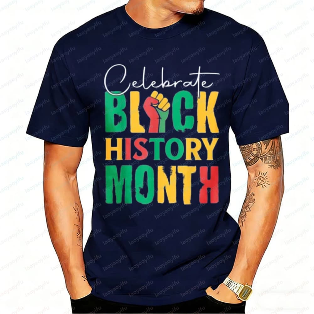 Juneteenth Celebrate Black History Month T Shirt Men Black Power Fist Graphic Casual  Cotton African American Freedom 1865 Topss