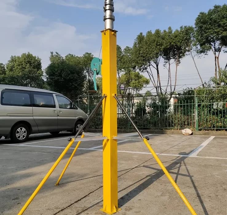 Portable Lightweight Telescopic Cctv Camera Security Mast Pole Outdoor Telescopic Manual Wind Winch Masts