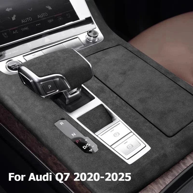 Italian Suede Overlay Trim On Gears, Back Air Vent, Dash Trim, Windows Control, For Audi Q7 2020 2021 2022 2023 2024 2025