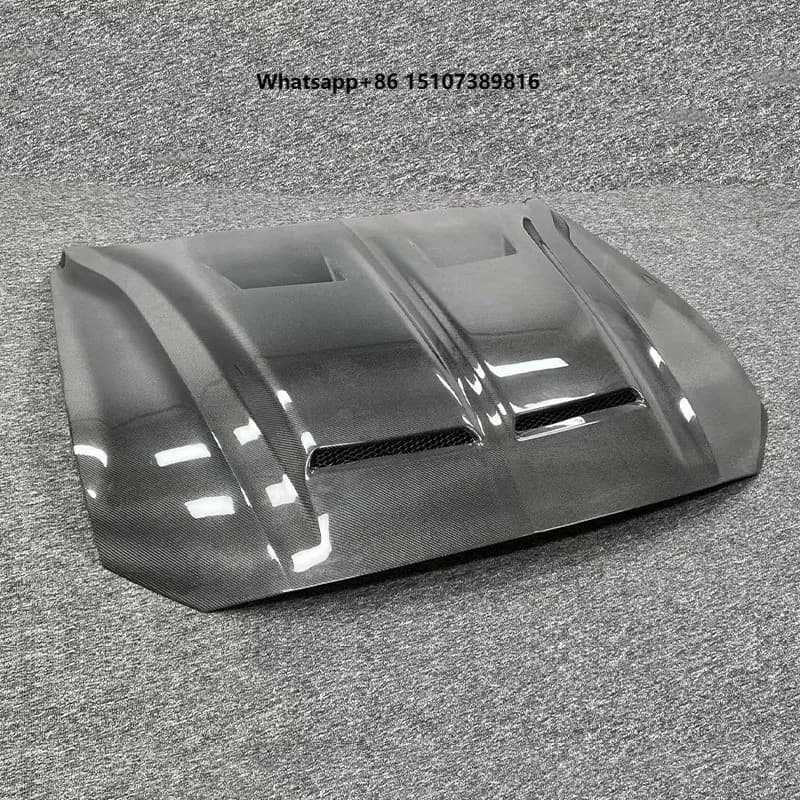 Suitable for 2018-2021 Mustang Modifications, Sevini Engine Carbon Fiber Hood, Mustang-Specific Hood Cutouts